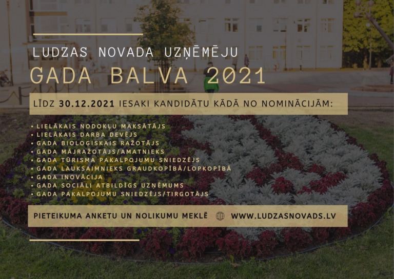 Aicina pieteikt kandidātus konkursam “Ludzas novada Uzņēmēju gada balva 2021”