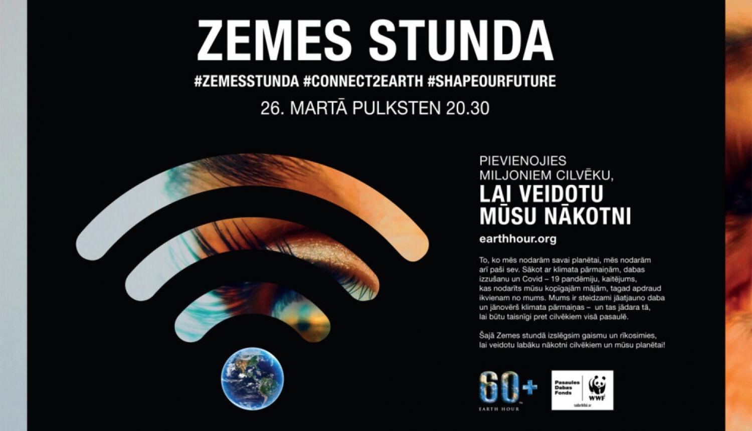 “Zemes stunda 2022”: solidaritātes brīdis cilvēkiem un planētai